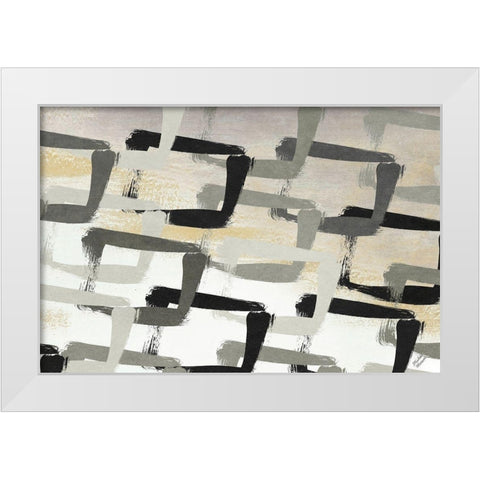 Gray Abstract White Modern Wood Framed Art Print by Marcon, Michael