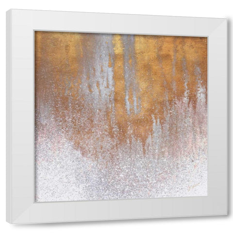 Gold Summer Woods Square White Modern Wood Framed Art Print by Mercado, M.