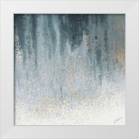 Teal Summer Woods I White Modern Wood Framed Art Print by Mercado, M.