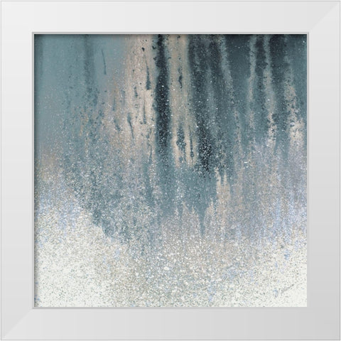 Teal Summer Woods II White Modern Wood Framed Art Print by Mercado, M.