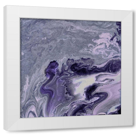 Violet Agate White Modern Wood Framed Art Print by Mercado, M.