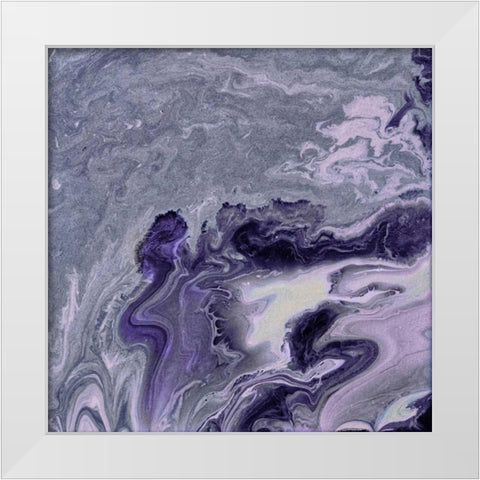 Violet Agate White Modern Wood Framed Art Print by Mercado, M.
