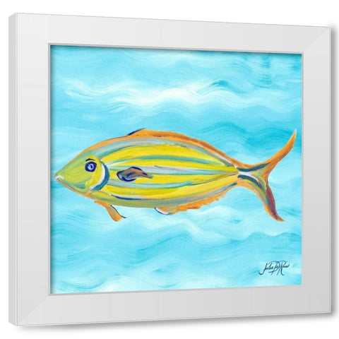 Fish Underwater I White Modern Wood Framed Art Print by DeRice, Julie
