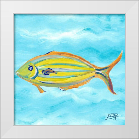Fish Underwater I White Modern Wood Framed Art Print by DeRice, Julie