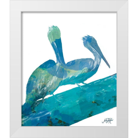 Watercolor Pelican II White Modern Wood Framed Art Print by DeRice, Julie