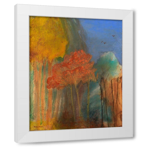 Red Tree White Modern Wood Framed Art Print by Maria, Robin