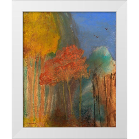 Red Tree White Modern Wood Framed Art Print by Maria, Robin