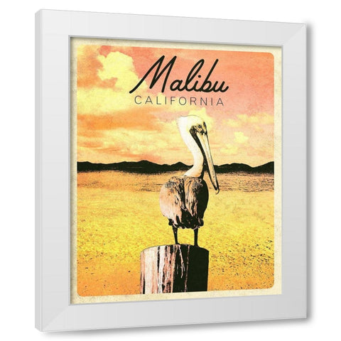 Malibu, California White Modern Wood Framed Art Print by Mansfield, Kathy