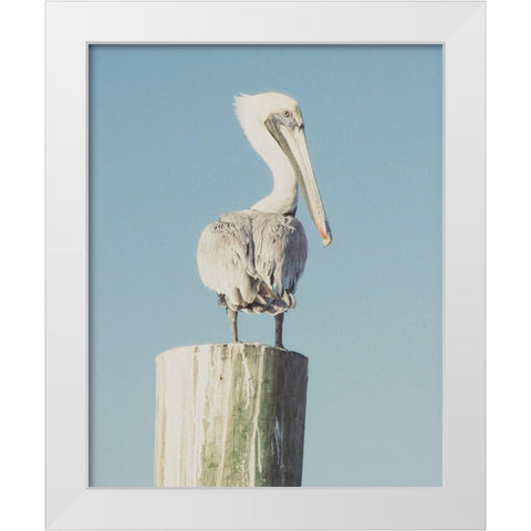 Pelican Post Muted I White Modern Wood Framed Art Print by Mansfield, Kathy