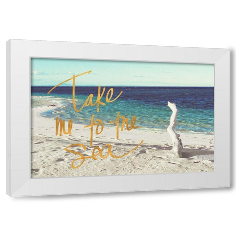 Beach Please II White Modern Wood Framed Art Print by Mansfield, Kathy