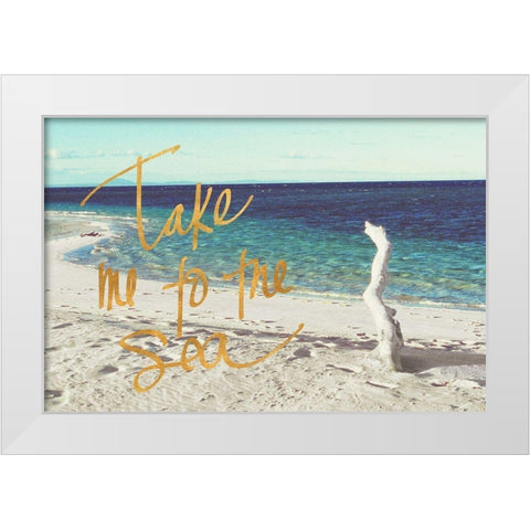Beach Please II White Modern Wood Framed Art Print by Mansfield, Kathy