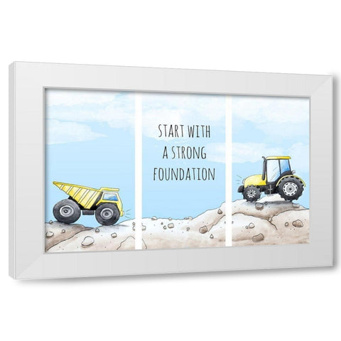 Strong Foundation White Modern Wood Framed Art Print by SD Graphics Studio