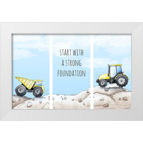 Strong Foundation White Modern Wood Framed Art Print by SD Graphics Studio