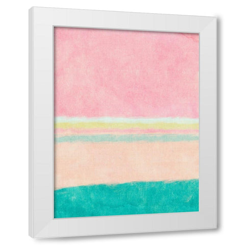 Rectangle Beach Blocks of Color I White Modern Wood Framed Art Print by SD Graphics Studio