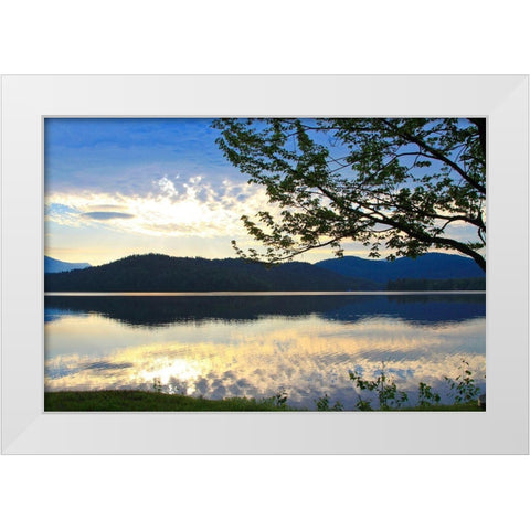 Serene Sunset View White Modern Wood Framed Art Print by Mansfield, Kathy