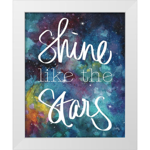 Shine Like the Stars White Modern Wood Framed Art Print by Medley, Elizabeth