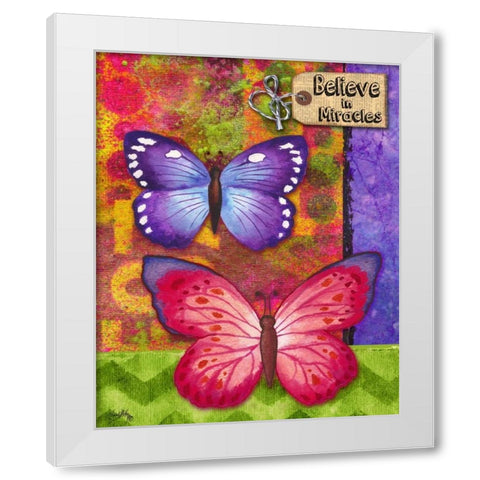 Butterflies Double II White Modern Wood Framed Art Print by Medley, Elizabeth