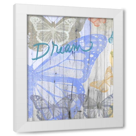 Butterfly Garden Dream White Modern Wood Framed Art Print by Meneely, Dan