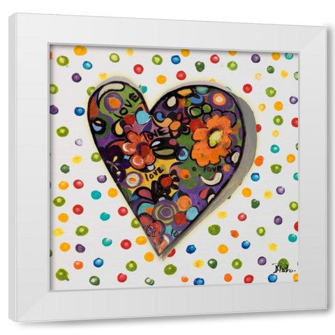 Hearts of Love I White Modern Wood Framed Art Print by Pinto, Patricia