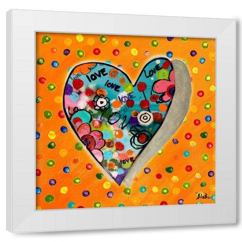 Neon Hearts of Love IV White Modern Wood Framed Art Print by Pinto, Patricia