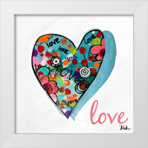Hearts of Love and Hope II White Modern Wood Framed Art Print by Pinto, Patricia