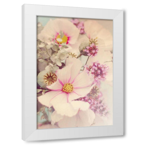 Pink Blossoms II White Modern Wood Framed Art Print by Gardner, Sarah