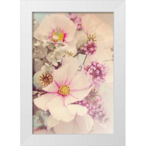 Pink Blossoms II White Modern Wood Framed Art Print by Gardner, Sarah