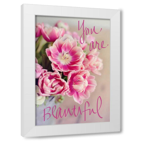 You Are Beautiful White Modern Wood Framed Art Print by Gardner, Sarah