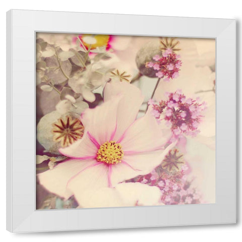 Pink Blossoms II White Modern Wood Framed Art Print by Gardner, Sarah