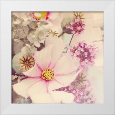 Pink Blossoms II White Modern Wood Framed Art Print by Gardner, Sarah