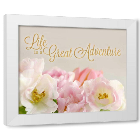 Life is a Great Adventure White Modern Wood Framed Art Print by Gardner, Sarah
