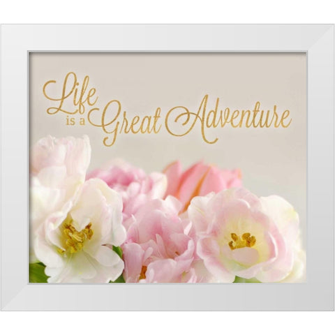 Life is a Great Adventure White Modern Wood Framed Art Print by Gardner, Sarah