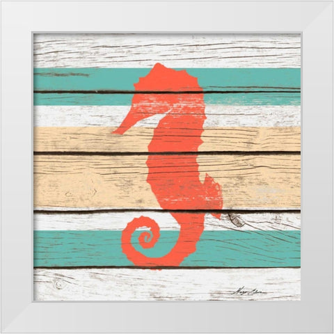 Striped Sea Creature II White Modern Wood Framed Art Print by Edwins, Hugo