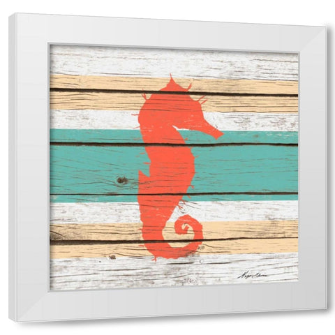 Striped Sea Creature I White Modern Wood Framed Art Print by Edwins, Hugo