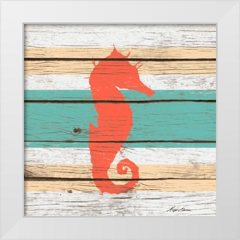 Striped Sea Creature I White Modern Wood Framed Art Print by Edwins, Hugo