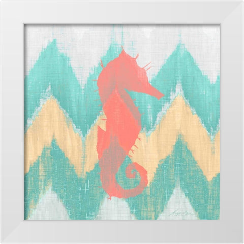 Sea Creature on Chevron I White Modern Wood Framed Art Print by Edwins, Hugo