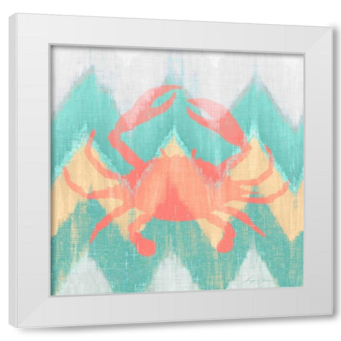 Sea Creature on Chevron III White Modern Wood Framed Art Print by Edwins, Hugo
