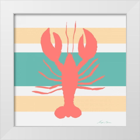 Sea Creature on Stripes II White Modern Wood Framed Art Print by Edwins, Hugo