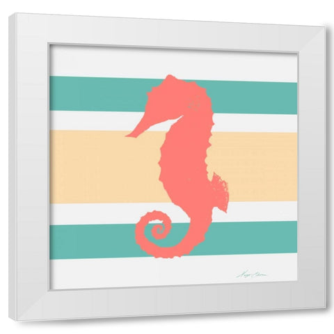 Sea Creature on Stripes II White Modern Wood Framed Art Print by Edwins, Hugo