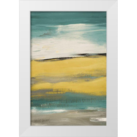 Flatlands Teal White Modern Wood Framed Art Print by Loreth, Lanie