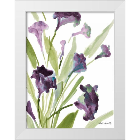 Purple Belles II White Modern Wood Framed Art Print by Loreth, Lanie