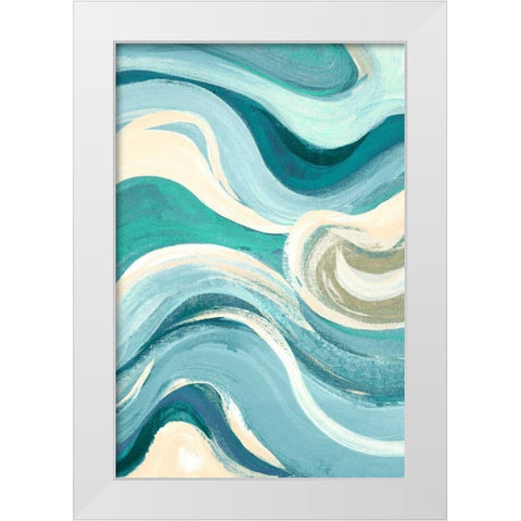 Curving Waves I White Modern Wood Framed Art Print by Loreth, Lanie