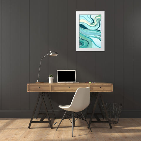 Curving Waves II White Modern Wood Framed Art Print by Loreth, Lanie