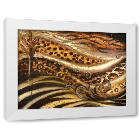 African Touch I White Modern Wood Framed Art Print by Pinto, Patricia