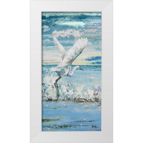 Great Blue Egret I White Modern Wood Framed Art Print by Pinto, Patricia