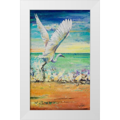 Great Egret I White Modern Wood Framed Art Print by Pinto, Patricia