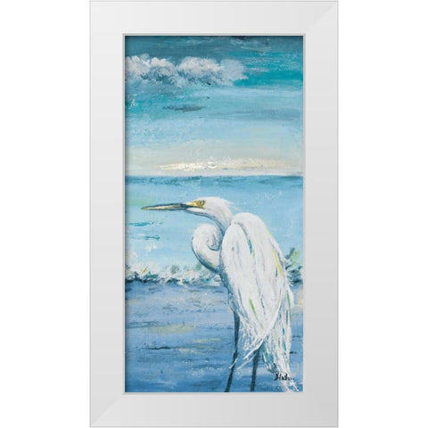 Great Blue Egret II White Modern Wood Framed Art Print by Pinto, Patricia