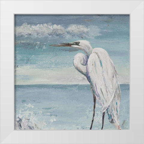 Great Egret Standing White Modern Wood Framed Art Print by Pinto, Patricia