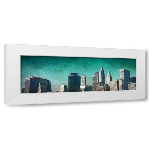 City Blue White Modern Wood Framed Art Print by Biscardi, Nicholas