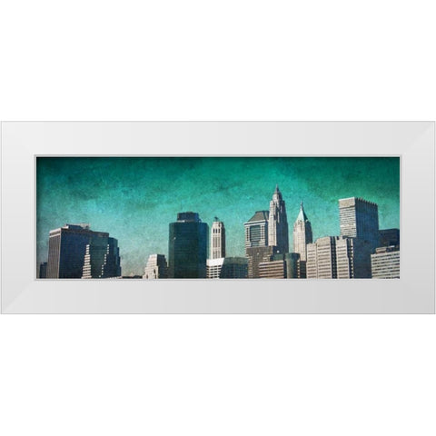 City Blue White Modern Wood Framed Art Print by Biscardi, Nicholas